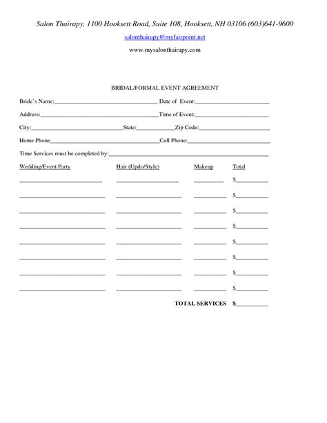 images  wedding hair contracts template  word