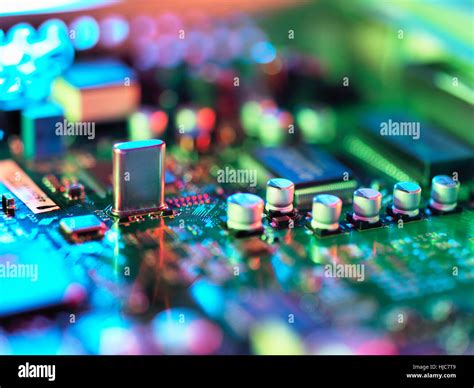Close Up Of Hi Tech Electronic Circuit Board Stock Photo Alamy