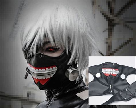 New Black Adjustable Tokyo Ghoul Kaneki Ken Cosplay Masks Pu Leather