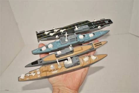 Plastic Toy Battle Ships Set Of 4 Aircraft Carrier
