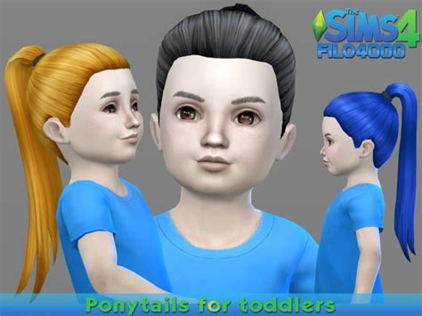 The Sims Resource Toddler Hair 04 Ponytail Retextured By