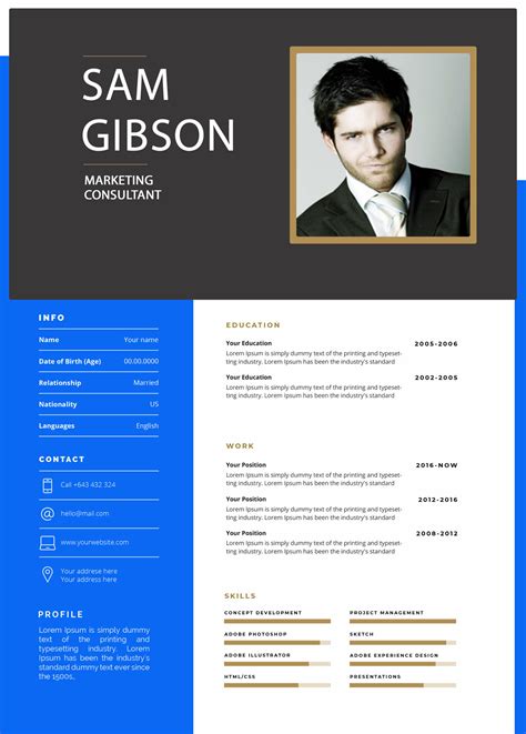 Free High Quality Professional Photoshop Resume Cv Templates Smartie