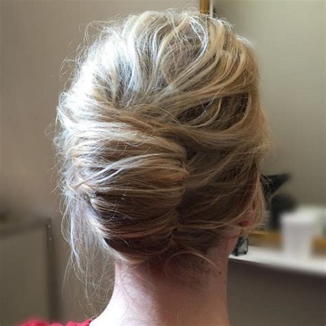 Messy Blonde French Roll Up Dos For Medium Hair Medium Short Hair