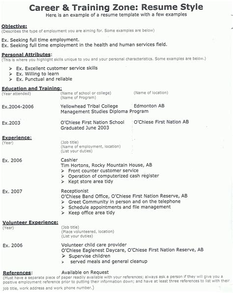 Example Of Resume Fotolip