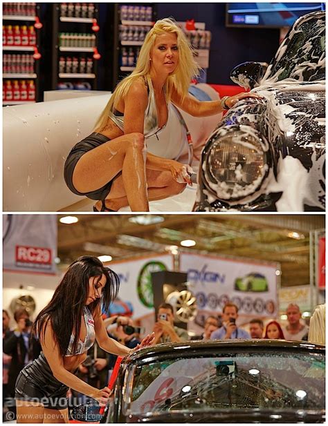 Hot Girls Washing A Porsche Classic At Essen Motor Show Photo