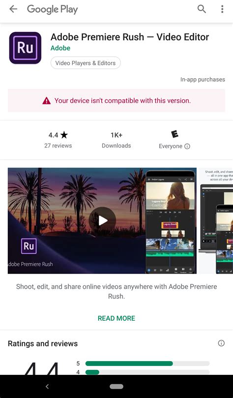 Adobe premiere rush is a video editing software developed by adobe. Adobe Premiere Rush out for Android, but not compatible ...