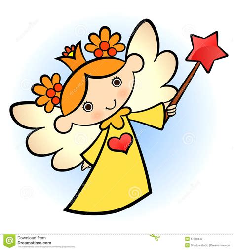Cute Angel With Wand Royalty Free Stock Photography