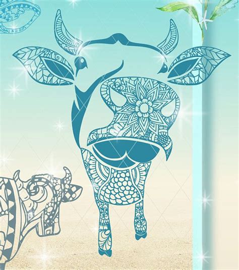 Cow Mandala Zentangle Mini Bundle SVG Files for Cricut | Etsy | Mandala
