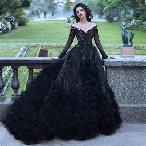 Black Mermaid Gothic Wedding Dress With Detachable Train Forumiktvasa