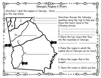 Georgia S Regions And Rivers File Folder Activity Meets New Gse S