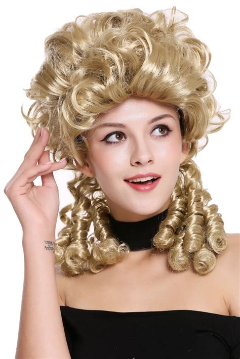 Lady Wig Historic Cosplay Baroque Victorian Blond Noble Court Spiral Curls Ringlets Dh1009 Za89