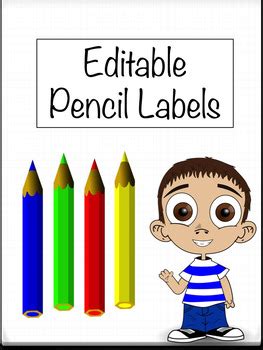 You can change the font types, sizes and colors. Editable Pencils Student Name Labels Template by what2teach | TpT