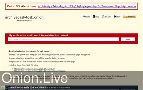 Archivetoday Webpage Archive Onionlive
