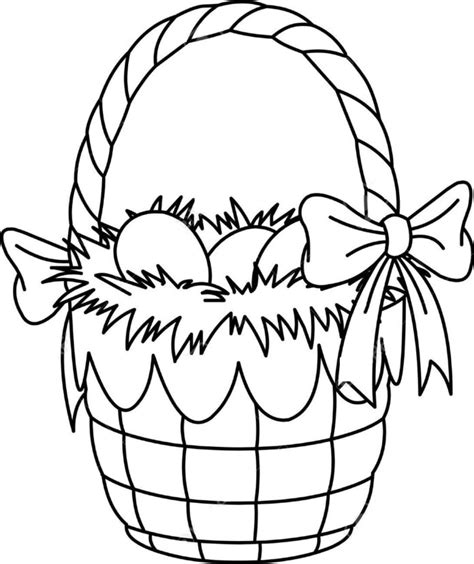 Easter Egg Coloring Book In Wicker Basket To Print And Online