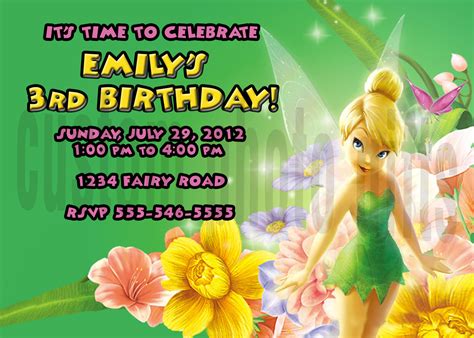 Personalized Disney Tinkerbell Birthday Invitation Digital ...