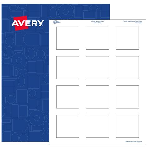Avery Square Labels 2 X 2 White Matte 12000 Printable Labels