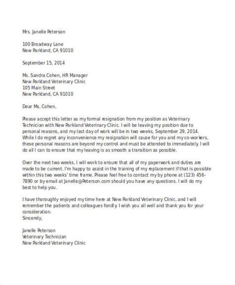 Teacher Resignation Letter For Personal Reasons Pdf Cv Templates Doc