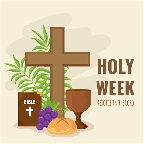 Flat Design Holy Week Religious Design Free Vector