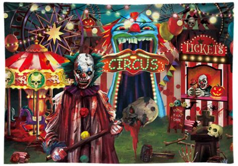 Funnytree 7x5ft Halloween Evil Circus Theme Backdrop For Photography