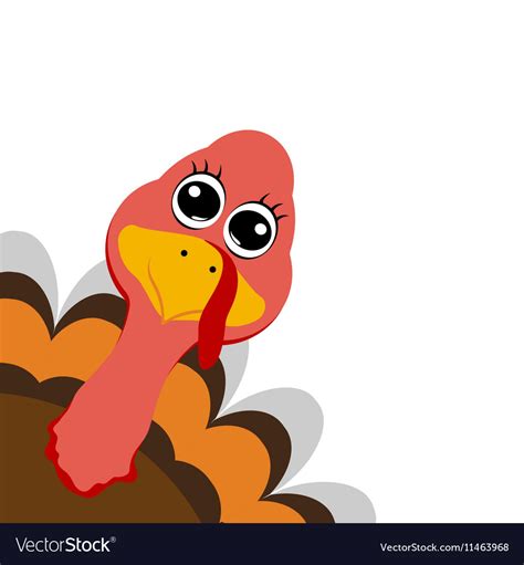 Funny Turkey Peeking Sideways On Thanksgiving Day Vector Image