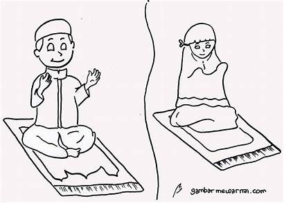 Gambar Untuk Anak Mewarnai Berdoa Kartun Sedang