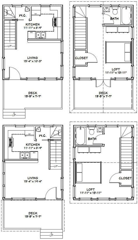 Planning ideas tiny house plans modern via. 16x20 Houses PDF Floor Plans 569 sq ft by ...