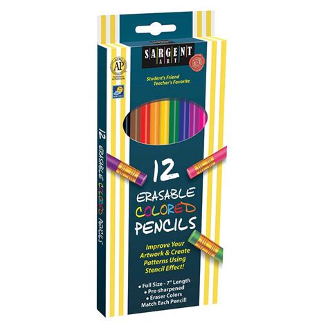 Knowledge Tree Sargent Art Erasable Colored Pencil Pack Of 12