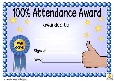 Free Printable Perfect Attendance Certificates Printable Templates By