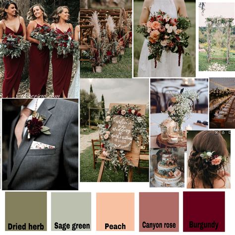 Wedding Colour Scheme Green And Burgundy Wedding Fall Wedding Color