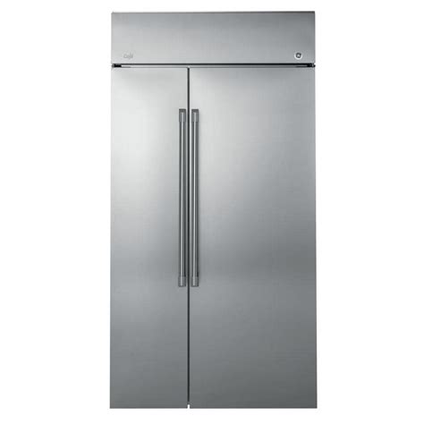 Shop Ge Cafe 252 Cu Ft Built In Side By Side Refrigerator With Ice