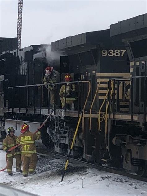 A Norfolk Southern Locomotive Catches Fire While Traveling On The