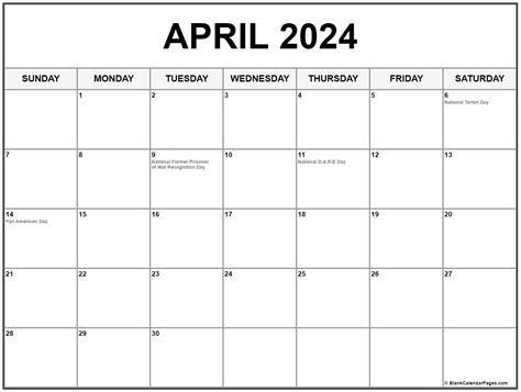 April 2024 Printable Calendar With Holidays In Betty Chelsey