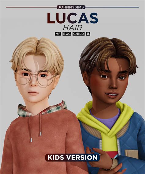 Lucas Hair Kids Ver Johnnysims Sims 4 Toddler Sims 4 Cc Kids