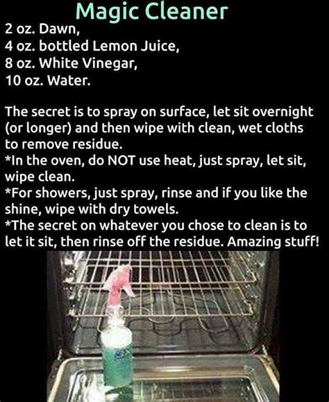 Oven Cleaner Using Dawn Lemon Juice Vinegar And Water Household