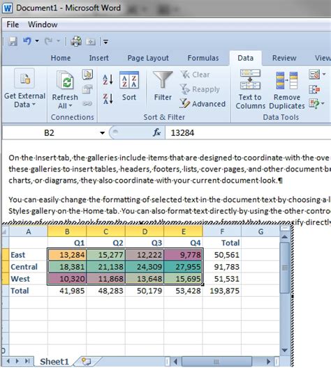 Insert Table From Excel To Word Decoration Examples