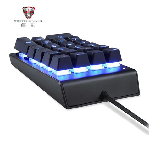 Mini 22 Keys Wired Ice Blue Light Mechanical Gaming Numeric Keypad