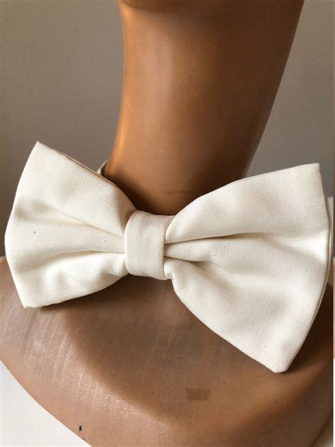 Vintage Silk Bow Tie White Men Dressing Ready For The Party Etsy