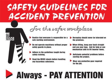 Accuform Signs Pst211 Safety Awareness Poster Safety Guidelines For