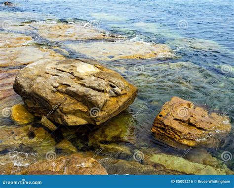 Sandstone Rocks In Ocean Stock Photo Image Of Waves 85002216