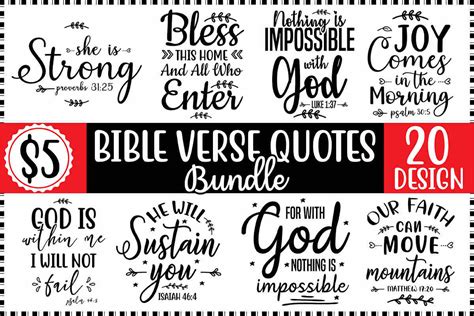 Bible Verse Quotes Bundle Digital SVG