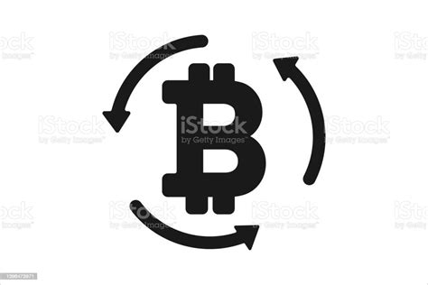 Black Bitcoin Symbol And Circling Arrows Stock Illustration Download