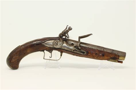 18th Century French Antique Flintlock Pistol 1700s France Maker Marked