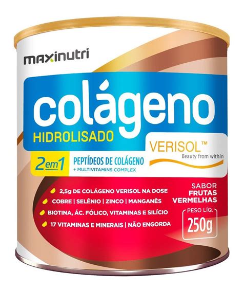 Suplemento En Polvo Maxinutri Colágeno Hidrolisado 2 Em 1 Verisol Sabor