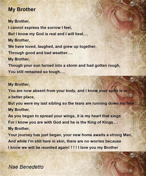 my brother my brother poem by nae benedetto