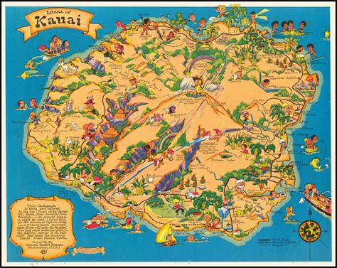 Island Of Kauai Barry Lawrence Ruderman Antique Maps Inc