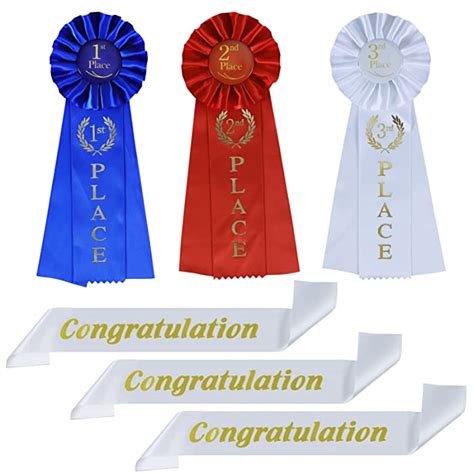 Buy 1st 2nd 3rd Place Rosette Award Ribbons With 3 Sashes Victory 1st