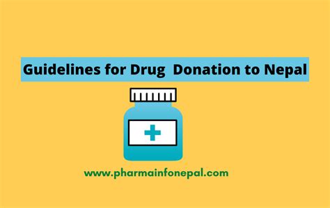 Guidelines For Drug Donation To Nepal