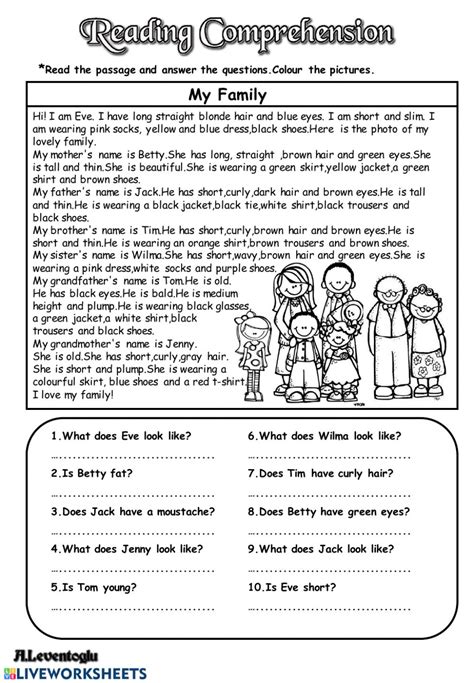 Worksheets labeled with are accessible to help teaching pro subscribers only. REading comprehension about physical appearance worksheet