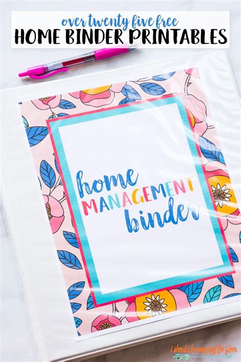 A Binder With The Words Home Management Binder On It And A Pink Pen