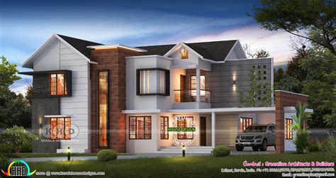 1205 sq.ft porch area : 5 bedroom modern house plan in 4100 sq-ft - Kerala home ...